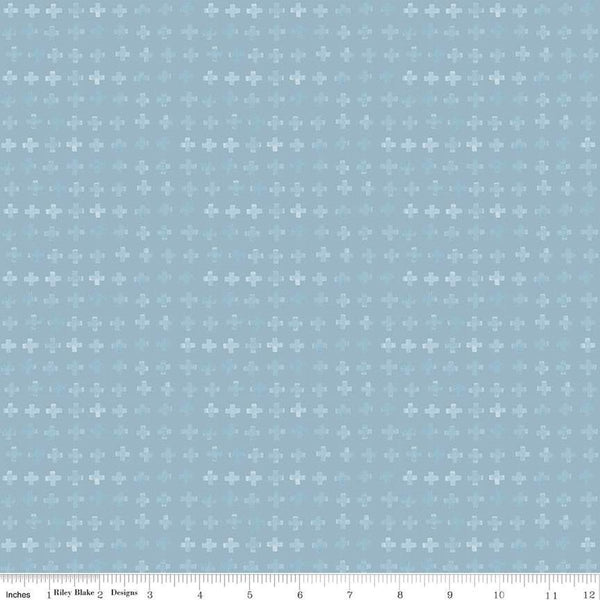 Blue Escape Coastal Plus Sign C14515 Blue by Riley Blake Designs - Geometric - Quilting Cotton Fabric