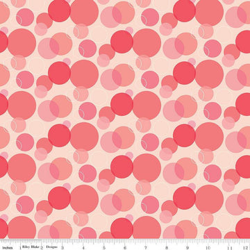 SALE Copacetic Fizz C14682 Strawberry - Riley Blake Designs - Overlapping Circles - Quilting Cotton Fabric
