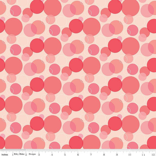 SALE Copacetic Fizz C14682 Strawberry - Riley Blake Designs - Overlapping Circles - Quilting Cotton Fabric