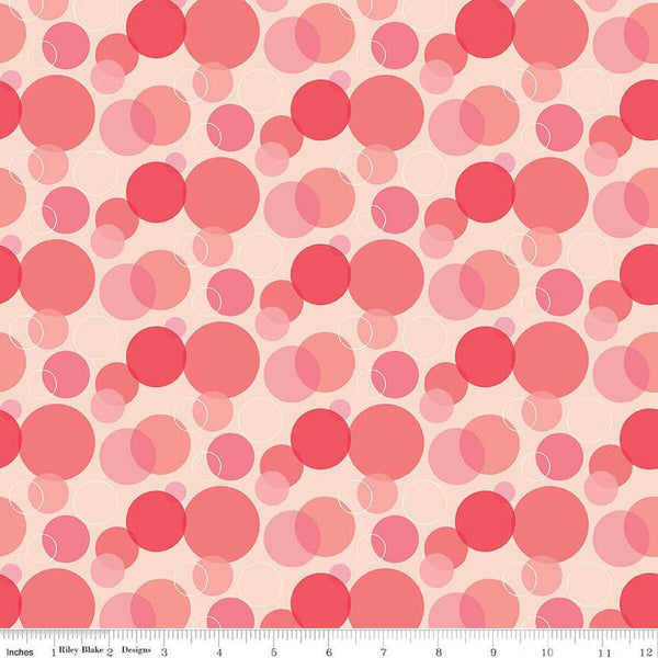 Copacetic Fizz C14682 Strawberry by Riley Blake Designs - Overlapping Circles - Quilting Cotton Fabric