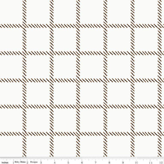 DEAL CANVAS She Who Sews Home Decor Windowpane Plaid HD12503 Off White - Riley Blake Designs - J. Wecker Frisch - Lightweight Cotton Canvas