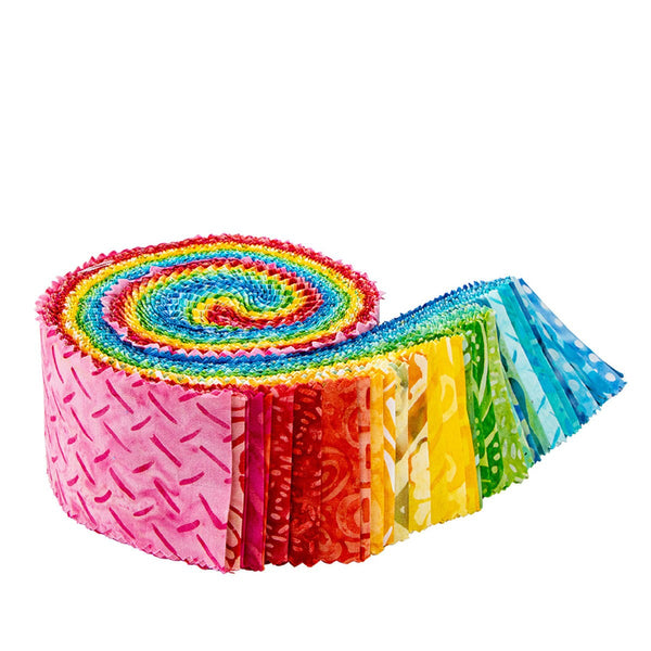 Batiks Expressions That Summer Feelin' 2.5 Inch Rolie Polie Jelly Roll 40 pieces - Riley Blake - Precut Pre cut Bundle - Quilting Cotton