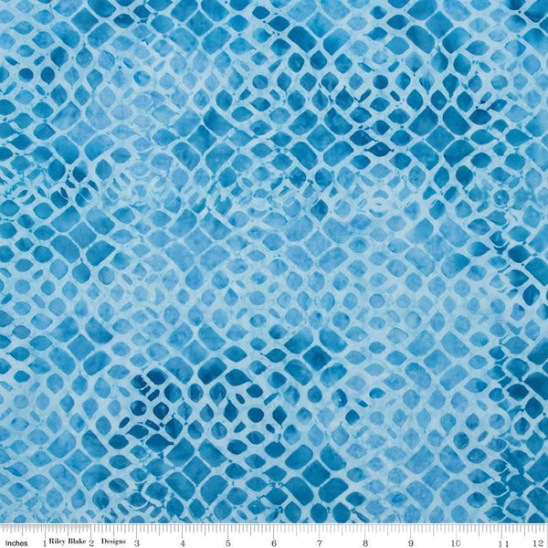 SALE Batiks Expressions That Summer Feelin' BTHH1223 Fountain Blue - Riley Blake Designs - Hand-Dyed Tjaps Print - Quilting Cotton