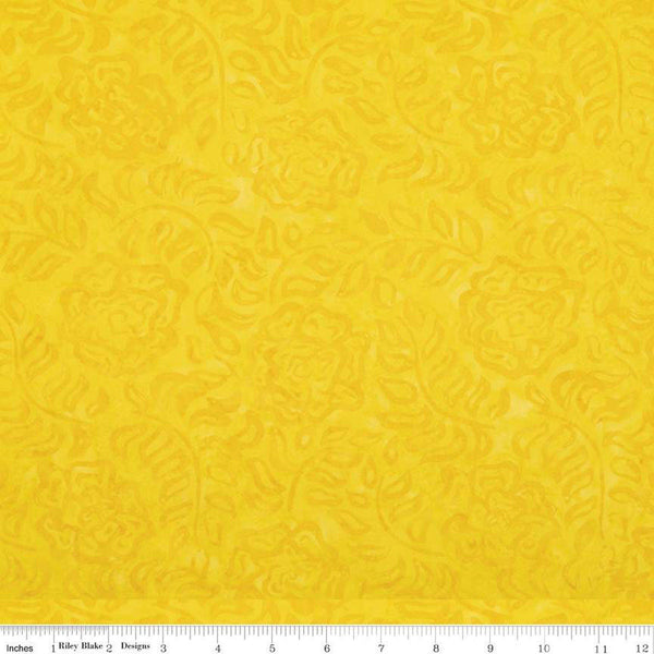 SALE Batiks Expressions That Summer Feelin' BTHH1207 Sunflower - Riley Blake Designs - Hand-Dyed Tjaps Print - Quilting Cotton