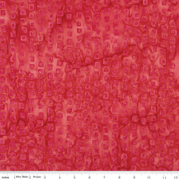 SALE Batiks Expressions That Summer Feelin' BTHH1198 Fiery Rose - Riley Blake Designs - Hand-Dyed Tjaps Print - Quilting Cotton