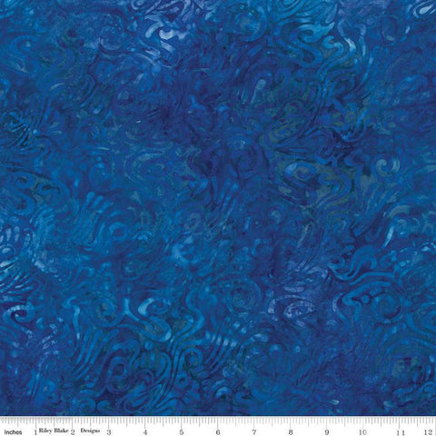 Batiks Expressions That Summer Feelin' BTAP1226 Lapis Lazuli - Riley Blake Designs - Hand-Dyed Tjaps Print - Quilting Cotton