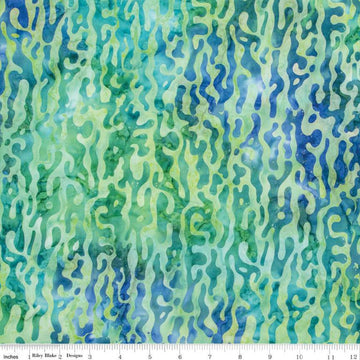 21" End of Bolt - SALE Batiks Expressions That Summer Feelin' BTAP1215 Wading Pool - Riley Blake - Hand -Dyed Tjaps Print - Quilting Cotton