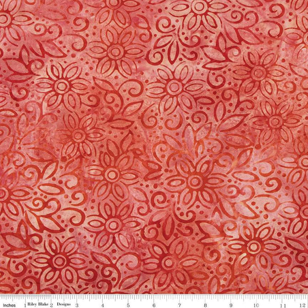 SALE Batiks Expressions That Summer Feelin' BTAP1196 Strawberry Ice - Riley Blake Designs - Hand-Dyed Tjaps Print - Quilting Cotton Fabric