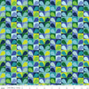 SALE Copacetic Salad C14683 Blueberry by Riley Blake Designs - Leaf Leaves Grid Geometric - Quilting Cotton Fabric