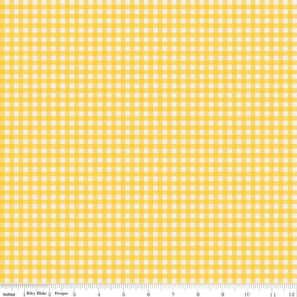 SALE Copacetic PRINTED Gingham C14684 Lemon Chiffon by Riley Blake Designs - Checks Check Checkered - Quilting Cotton Fabric