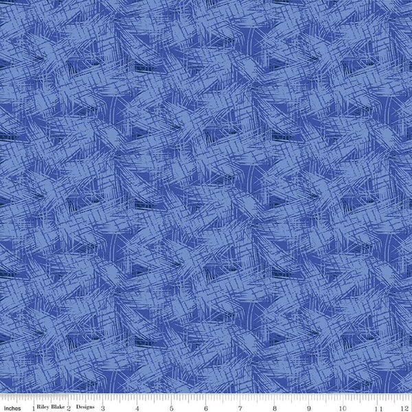 Copacetic Fusion C14686 Blueberry by Riley Blake Designs - Tone-on-Tone Sketched Lines - Quilting Cotton Fabric