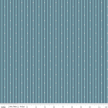 Fat Quarter End of Bolt - Albion Stripes C14598 Blue - Riley Blake Designs - Stripe Striped - Quilting Cotton Fabric
