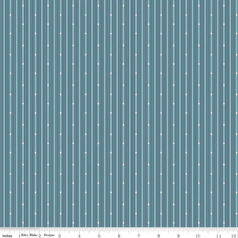 Albion Stripes C14598 Blue - Riley Blake Designs - Stripe Striped - Quilting Cotton Fabric