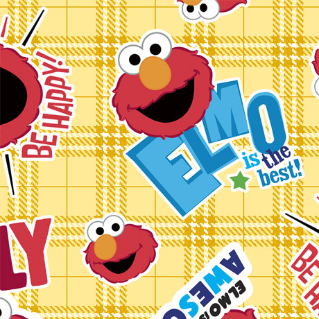 29" End of Bolt Piece - Sesame Street Happy Elmo 27914 Yellow - by QT Fabrics - Quilting Cotton Fabric