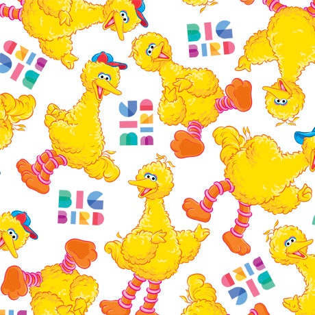 SALE Sesame Street Big Bird 28547-Z  - by QT Fabrics - Quilting Cotton Fabric