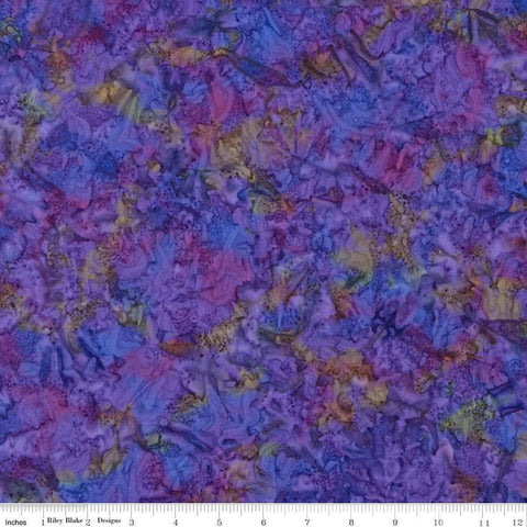 3 Yard Cut - SALE Batiks Expressions WIDE BACK BTWB258 Purple - 3-Yard Bundle - Riley Blake - 107/108" Wide  - Quilting Cotton Fabric