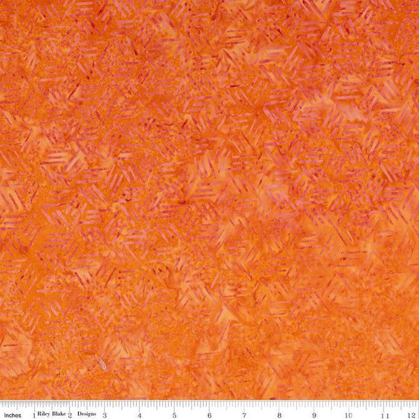 SALE Batiks Expressions Elementals BTHH578 Mandarin - Riley Blake Designs - Hand-Dyed Tjap Print - Quilting Cotton Fabric