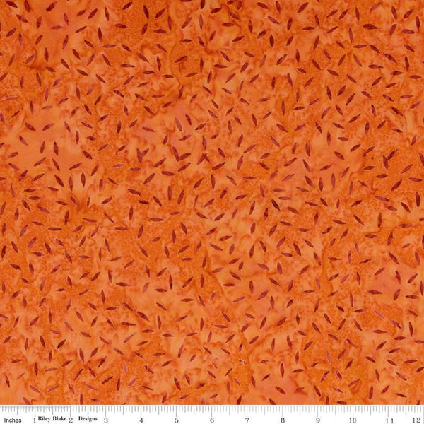 SALE Batiks Expressions Elementals BTHH523 Carrot - Riley Blake Designs - Hand-Dyed Tjap Print - Quilting Cotton Fabric