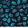 SALE Batiks Expressions Bayou Blues BTHH Folly - Riley Blake Designs - Hand-Dyed Tjaps Print Leaves - Quilting Cotton