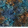 26" End of Bolt - SALE Batiks Expressions Bayou Blues BTHH Midnight - Riley Blake Designs - Hand-Dyed Tjaps Print - Quilting Cotton