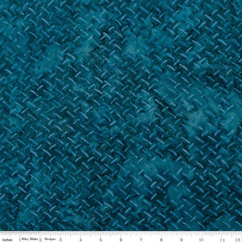 SALE Batiks Expressions Bayou Blues BTHH Prussian - Riley Blake Designs - Hand-Dyed Tjaps Print - Quilting Cotton