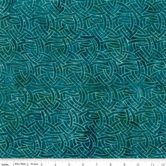 SALE Batiks Expressions Bayou Blues BTHH Oceanus - Riley Blake Designs - Hand-Dyed Tjaps Print - Quilting Cotton
