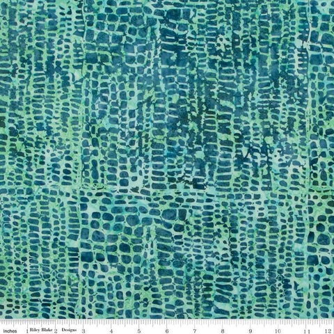 Batiks Expressions Bayou Blues BTHH Seafoam - Riley Blake Designs - Hand-Dyed Tjap Print - Quilting Cotton Fabric