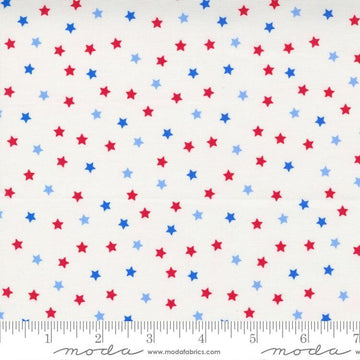 30" End of Bolt - Holiday Americana Multi Stars 20765 White - Moda Fabrics - Patriotic - Quilting Cotton Fabric