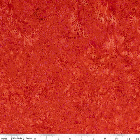 SALE Batiks Expressions Elementals BTHH503 Paprika - Riley Blake Designs - Hand-Dyed Tjap Print - Quilting Cotton Fabric