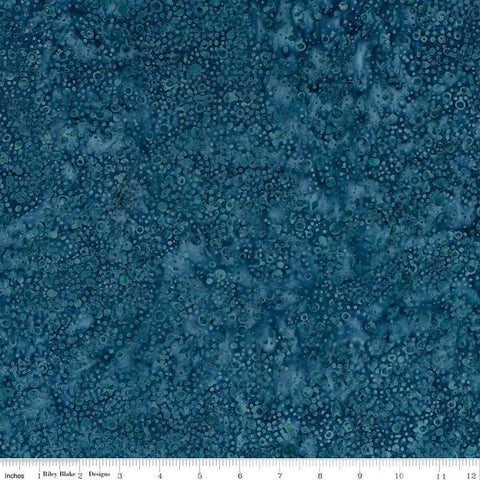 SALE Batiks Expressions Elementals BTHH502 Teal Blue - Riley Blake Designs - Hand-Dyed Tjap Print - Quilting Cotton Fabric