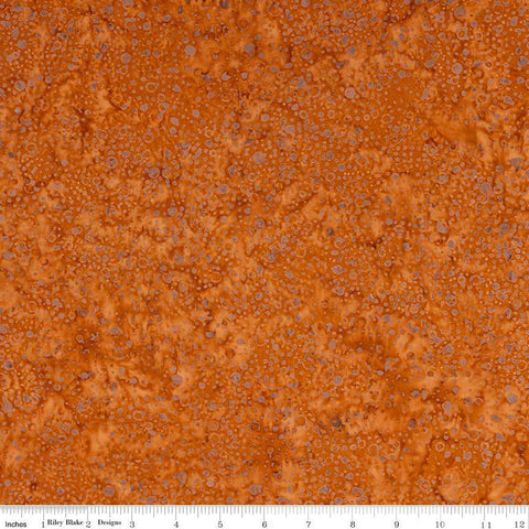 11" End of Bolt - CLEARANCE Batiks Expressions Elementals BTHH500 Pumpkin - Riley Blake - Hand-Dyed Tjap Print - Quilting Cotton Fabric