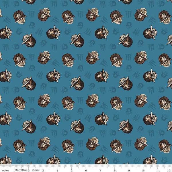 Only You Smokey Toss C14641 Cadet - Riley Blake Designs - Smokey Bear Wildfire Prevention - Quilting Cotton Fabric