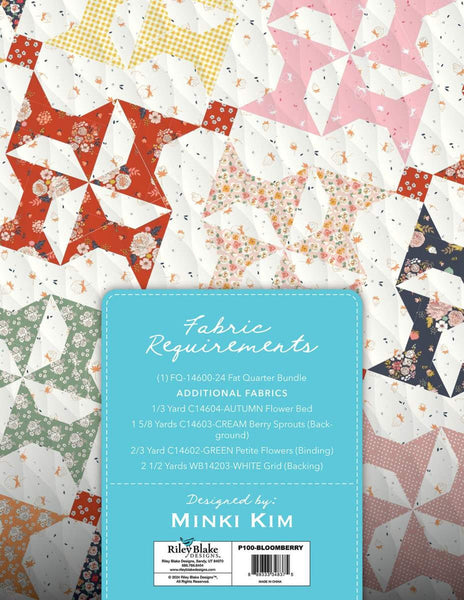 SALE BloomBerry Quilt PATTERN P100 by Minki Kim - Riley Blake Designs - INSTRUCTIONS Only - Piecing Fat Quarter Friendly