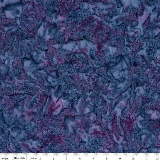 Batiks Expressions Hand-Dyes BTHH244 Dark Violet Blue Multi - Riley Blake Designs - Hand-Dyed Print - Quilting Cotton Fabric