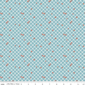 SALE Albion Floral Plaid C14596 Dream - Riley Blake Designs - Flowers Diagonal Lattice - Quilting Cotton Fabric