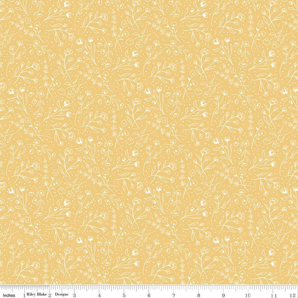 Albion Wildflowers C14594 Yellow by Riley Blake Designs - Floral Flowers - Quilting Cotton Fabric