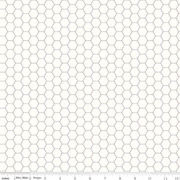 Bee Backgrounds Honeycomb C6387 Gray - Riley Blake Designs - Geometric Hexagons - Quilting Cotton Fabric