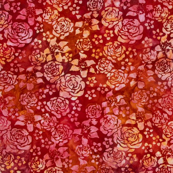 SALE Batiks Expressions BTPT1157 Strawberry Ice - Riley Blake Designs - Hand-Dyed Tjaps Print - Quilting Cotton