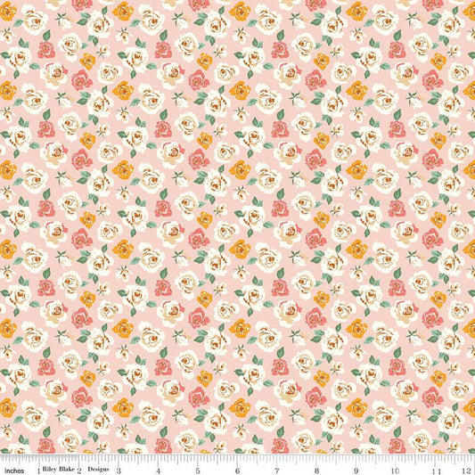 16" End of Bolt - BloomBerry Tiny Roses C14601 Blush by Riley Blake Designs - Floral Flowers - Quilting Cotton Fabric