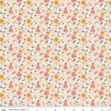 30" End of Bolt - BloomBerry Tiny Roses C14601 Blush by Riley Blake Designs - Floral Flowers - Quilting Cotton Fabric