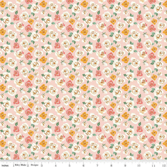 30" End of Bolt - BloomBerry Tiny Roses C14601 Blush by Riley Blake Designs - Floral Flowers - Quilting Cotton Fabric