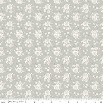 BloomBerry Petite Flowers C14602 Gray - Riley Blake Designs - Floral - Quilting Cotton Fabric
