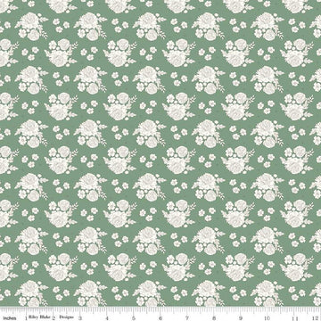 SALE BloomBerry Petite Flowers C14602 Green - Riley Blake Designs - Floral - Quilting Cotton Fabric