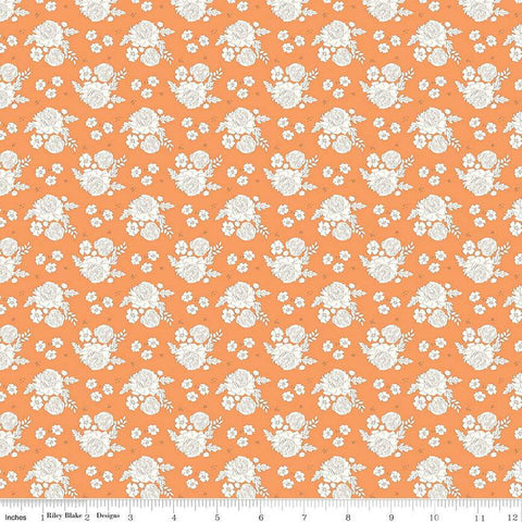 SALE BloomBerry Petite Flowers C14602 Tangerine by Riley Blake Designs - Floral - Quilting Cotton Fabric