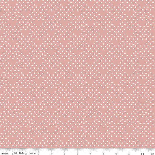 BloomBerry Dots C14606 Dusty Rose - Riley Blake Designs - Dot Dotted Lattice Pattern - Quilting Cotton Fabric