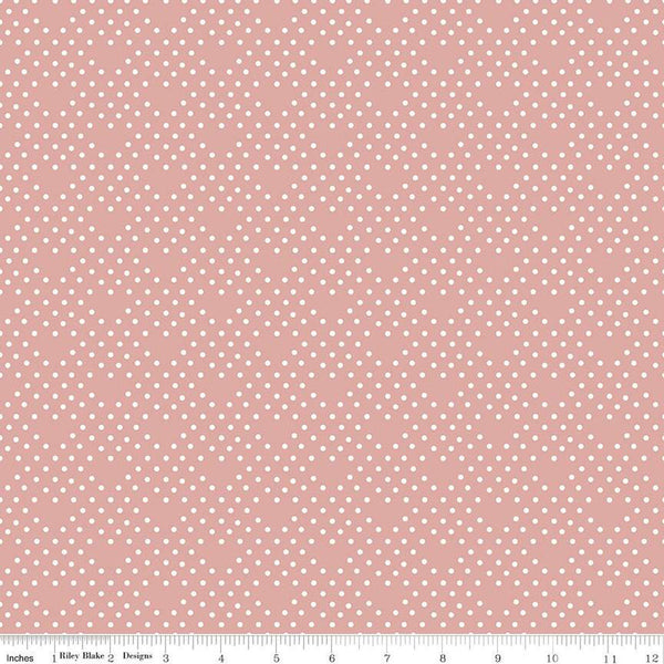 BloomBerry Dots C14606 Dusty Rose by Riley Blake Designs - Dot Dotted Lattice Pattern - Quilting Cotton Fabric