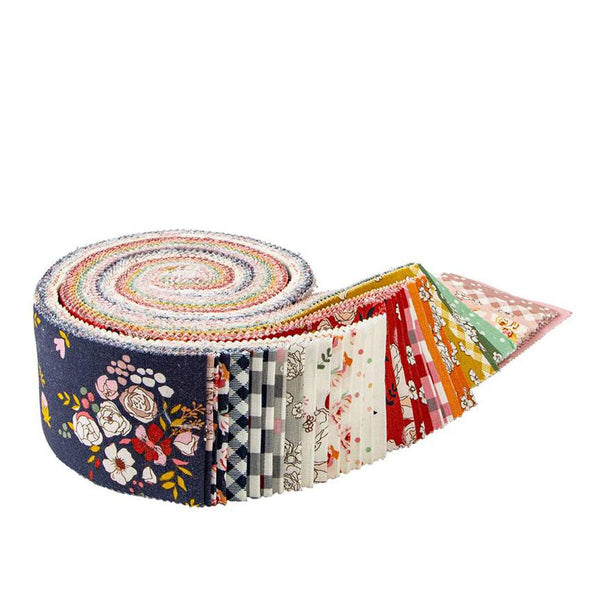 SALE BloomBerry 2.5 Inch Rolie Polie Jelly Roll 40 pieces - Riley Blake Designs - Precut Pre cut Bundle - Floral - Quilting Cotton Fabric