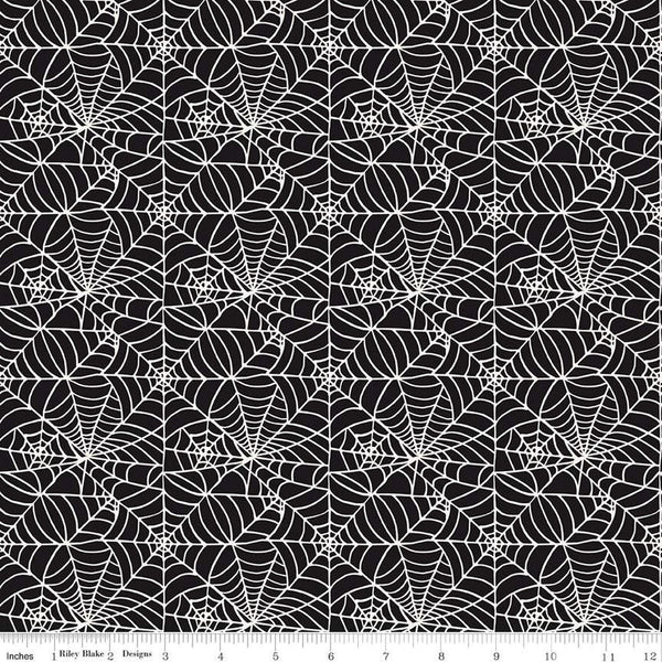 Sophisticated Halloween Spiderweb C14622 Black - Riley Blake Designs - Spiderwebs - Quilting Cotton Fabric