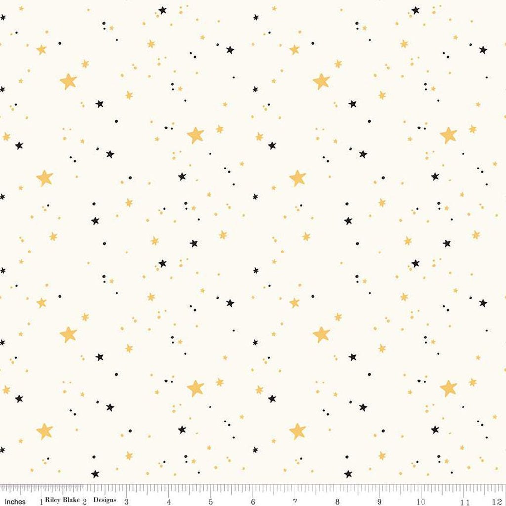 SALE Sophisticated Halloween Stars C14623 Cream - Riley Blake Designs - Stars Dots - Quilting Cotton Fabric