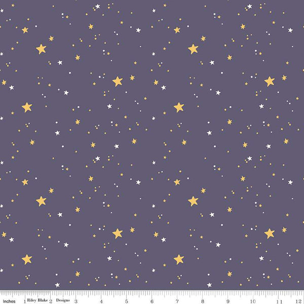 SALE Sophisticated Halloween Stars C14623 Heather - Riley Blake Designs - Stars Dots - Quilting Cotton Fabric